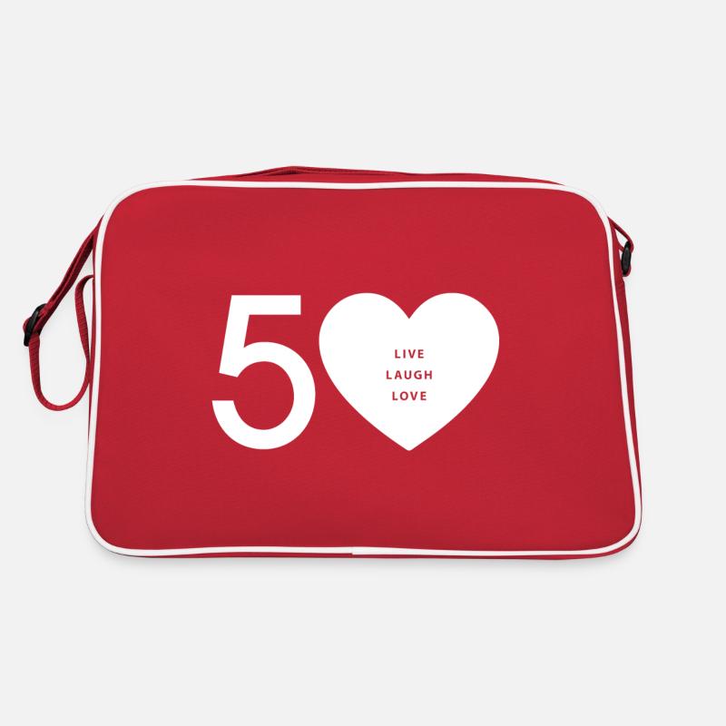 50 - live. laugh. love. Retro Tasche