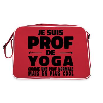 Je suis Prof de Yoga Comme Une Prof Normale - Sac Retro - rouge/blanc - Dos