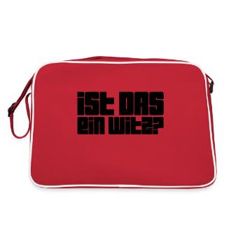 soll das witzig sein? - Retro Tasche - Rot/Weiß - Hinten