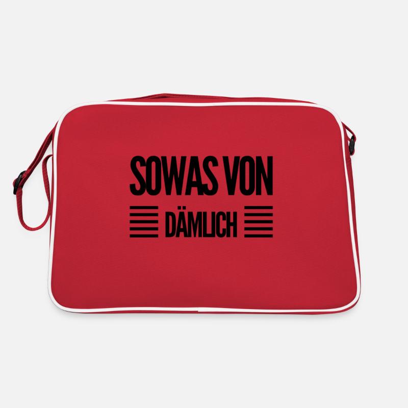 sowas von dämlich - Retro Tasche - Rot/Weiß