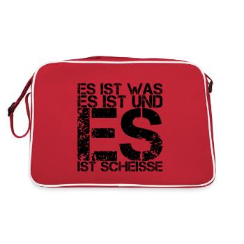 ich bin schlecht gelaunt - Retro Tasche - Rot/Weiß - Hinten