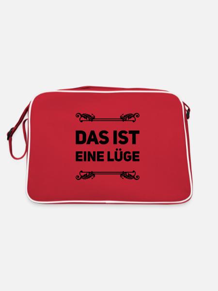 Lügen überall - Retro Tasche - Rot/Weiß - Hinten