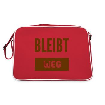 bitte halten sie Abstand - Retro Tasche - Rot/Weiß - Hinten