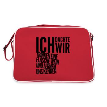 ich finde dich gut - Retro Tasche - Rot/Weiß - Hinten