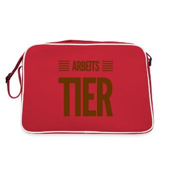 ich arbeite gern - Retro Tasche - Rot/Weiß - Hinten