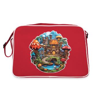Village champignon de conte de fées pour enfants - Sac Retro - rouge/blanc - Dos