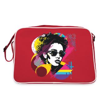 Lunettes De Soleil Femme Art Mode Moderne Tendance Coloré - Sac Retro - rouge/blanc - Dos