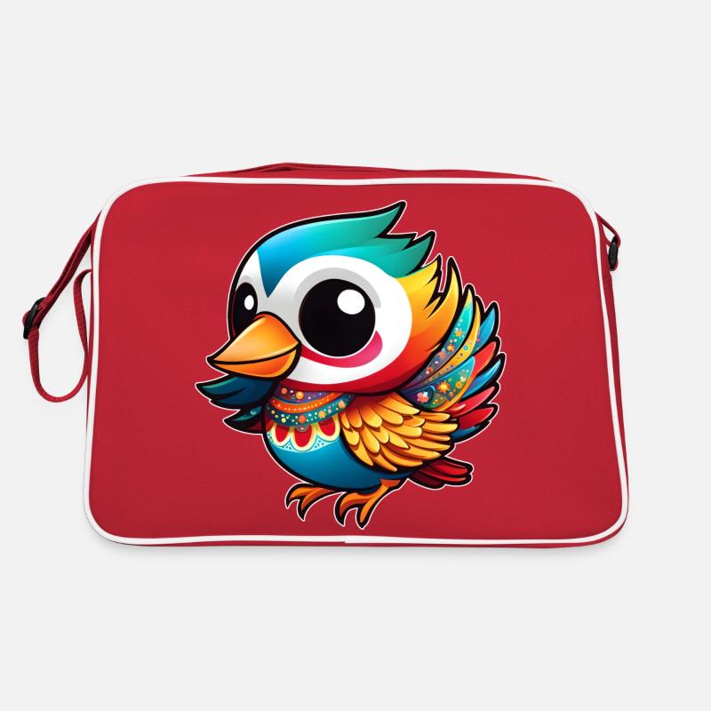 Mignon oiseau en fête - Sac Retro - rouge/blanc