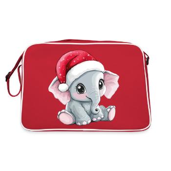 Elephant Christmas Cute Cute Christmassy - Retro Bag - red/white - Back