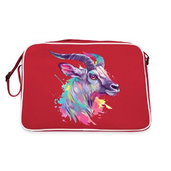 Antilope Animal Afrique Safari Savane Nature sauvage Coloré - Sac Retro - rouge/blanc - Dos