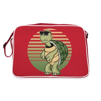 Turtle lovers gifts | Turtle - Retro Bag - red/white - Back