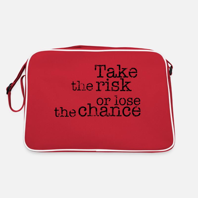 Take the risk or lose the chance - Retro Tasche - Rot/Weiß