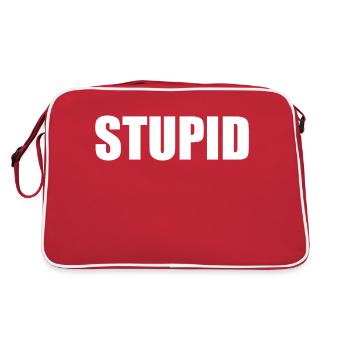 Stupid - white - Retro Bag - red/white - Back