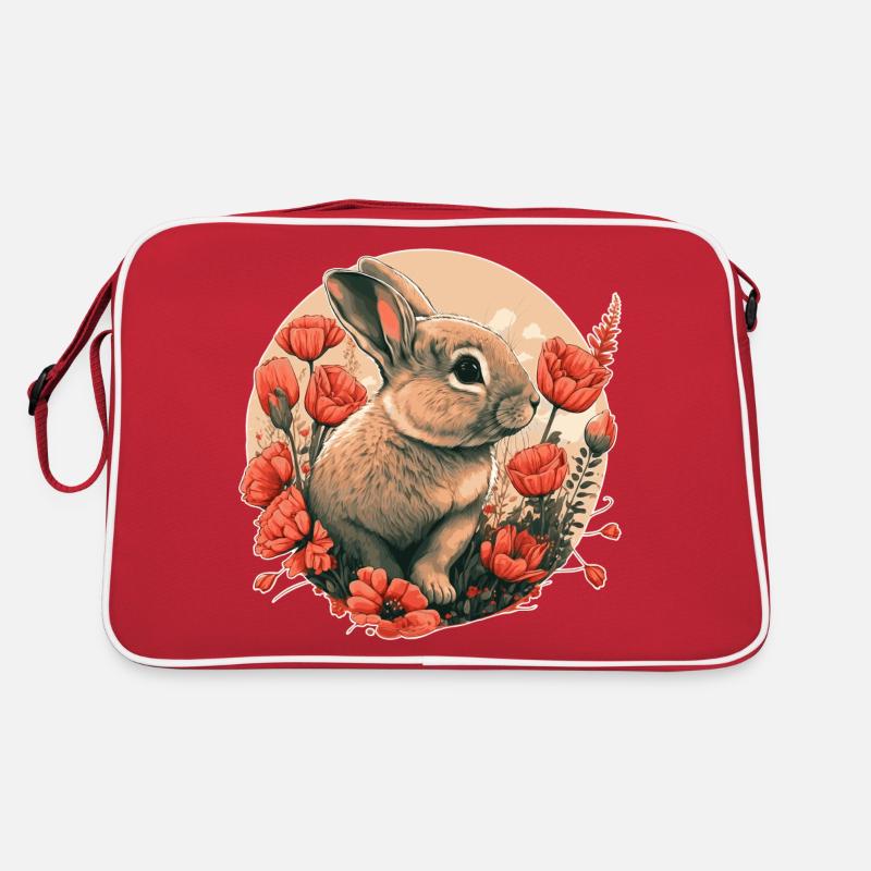 Hase - Retro Tasche - Rot/Weiß