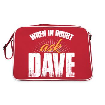 When In Doubt Ask Dave - Retro Bag - red/white - Back