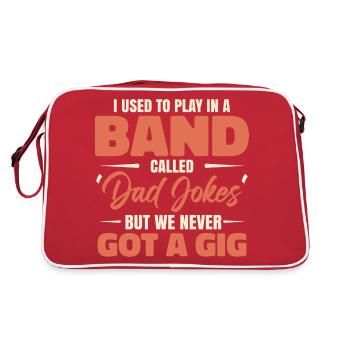 Pops Papa Witz Musik Papa Vater Witz Lustig - Retro Tasche - Rot/Weiß - Hinten