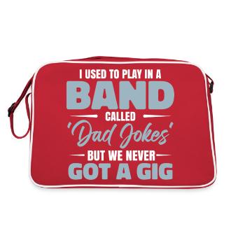 Papa Humor Vatertag Papa Witz - Retro Tasche - Rot/Weiß - Hinten