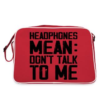 Headphones Mean Don't Talk to Me Funny Gym Workout - Sac Retro - rouge/blanc - Dos