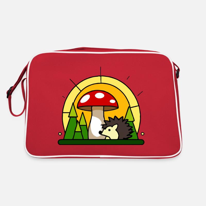 Petit hérisson sous un agaric de mouche Sac Retro