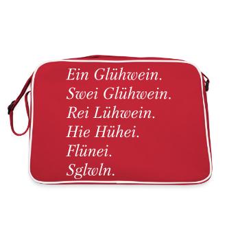 Glühwein-Abend - Retro Tasche - Rot/Weiß - Hinten