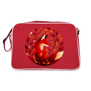 Renard et feuilles d’automne - Sac Retro - rouge/blanc - Dos