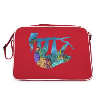 Scuba Diving Sloth Lazy Animal Diving I Gift - Retro Bag - red/white - Back