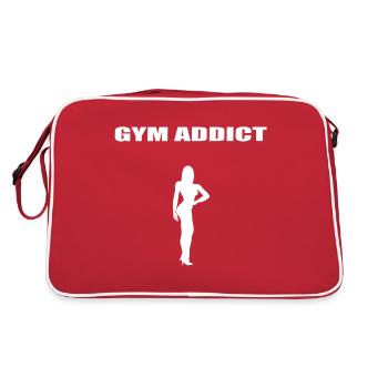 Gym Addict Bodybuilding Woman Edition blanc - Sac Retro - rouge/blanc - Dos