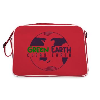 Green Earth , Clear Earth - Retro Bag - red/white - Back