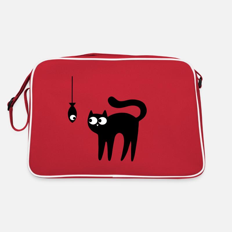 Cat and fish Retro Tasche
