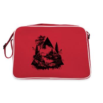 Dreamlike adventure landscape - Retro Bag - red/white - Back