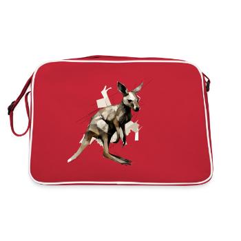 Polygonale kangourou - Sac Retro - rouge/blanc - Dos
