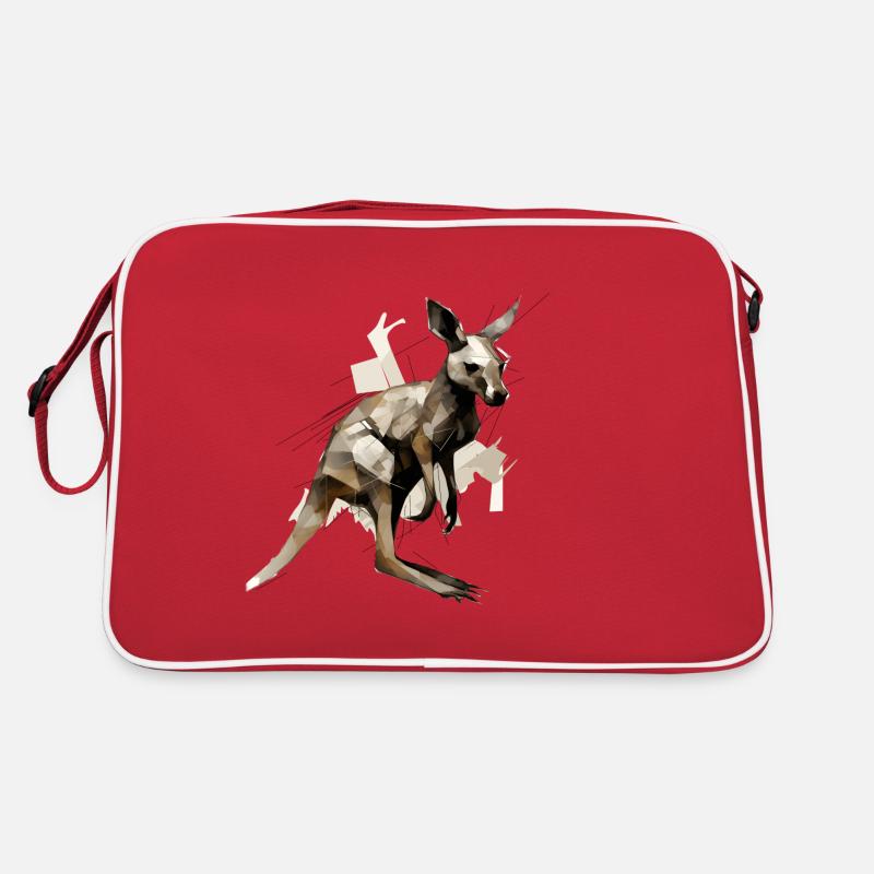 Kangaroo polygonal - Retro Tasche - Rot/Weiß