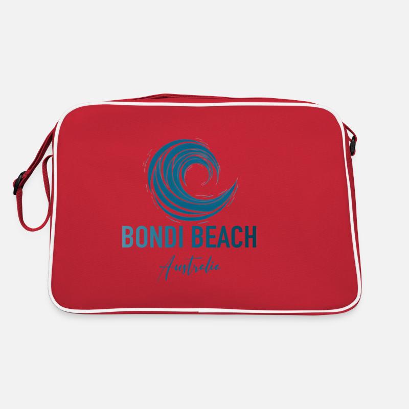 Bondi Beach Australia - Retro Tasche - Rot/Weiß