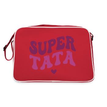 Super Tata, Tante Cadeau, Meilleure Tata - Sac Retro - rouge/blanc - Dos