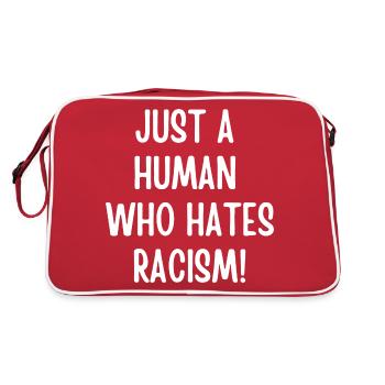 Fck Nzs Against Racism Cadeau - Sac Retro - rouge/blanc - Dos