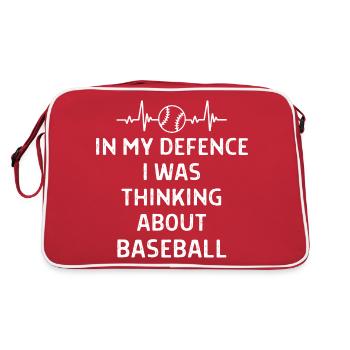 Baseball Spieler Baseball Sprüche Geschenk - Retro Tasche - Rot/Weiß - Hinten