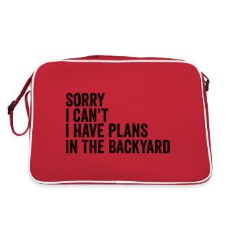 Sorry I Can't I Have Plans In The Backyard - Retro Bag - red/white - Back