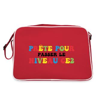 Prêt Pour Passer Niveau CE2 Rentrée Scolaire - Sac Retro - rouge/blanc - Dos