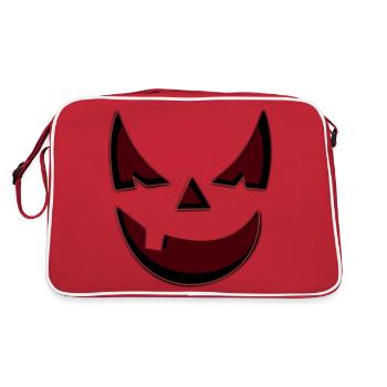 Pumpkin face - Retro Bag - red/white - Back
