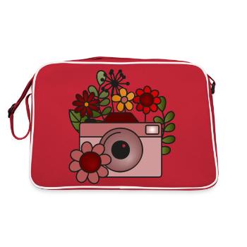 Appareil photo fleuri - Sac Retro - rouge/blanc - Dos