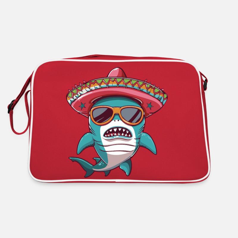 Requin Bande Dessinée Drôle Sombrero Sac Retro