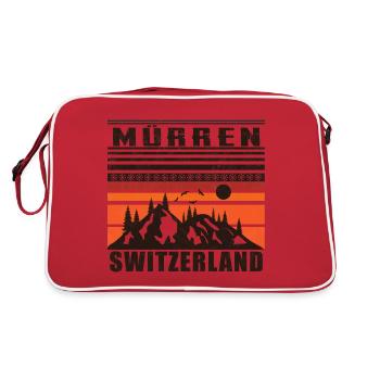 Mürren Switzerland Rétro Coucher De Soleil Ski 80s - Sac Retro - rouge/blanc - Dos