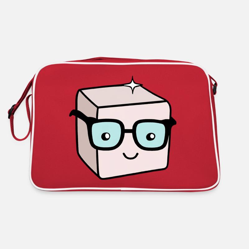 Nerd sugar cube with glasses Retro Bag