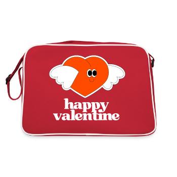 Valentinstag - Retro Tasche - Rot/Weiß - Hinten