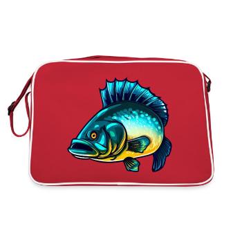 Pêcheur à la perche Zander - Sac Retro - rouge/blanc - Dos