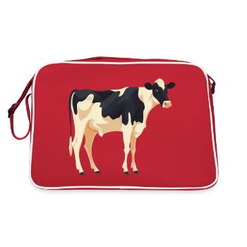Vache debout - conception simple - Sac Retro - rouge/blanc - Dos