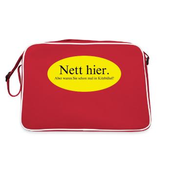 Nett hier, aber waren Sie schon mal in Kitzbühel? - Retro Tasche - Rot/Weiß - Hinten