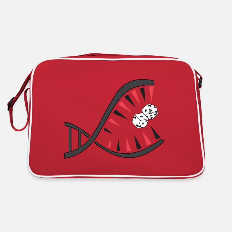 Backgammon DNA Piranha – Einzigartiges - Retro Tasche - Rot/Weiß
