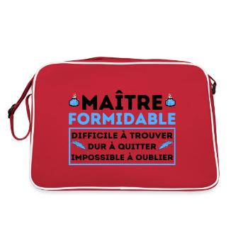 Remerciements Maitre Formidable Cadeau Enseignants - Sac Retro - rouge/blanc - Dos