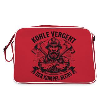Ruhrpott Kumpel – Stolz aus dem Revier - Retro Tasche - Rot/Weiß - Hinten